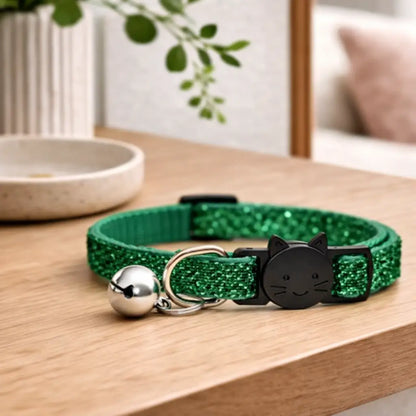 Cat collar with safety clasp & bell | Adjustable