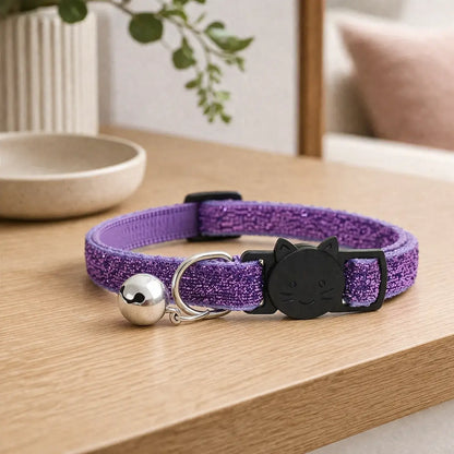 Cat collar with safety clasp & bell | Adjustable