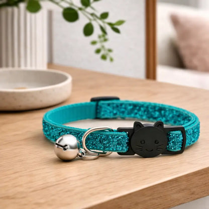 Cat collar with safety clasp & bell | Adjustable