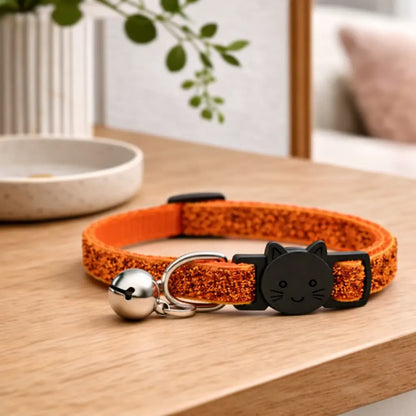 Cat collar with safety clasp & bell | Adjustable