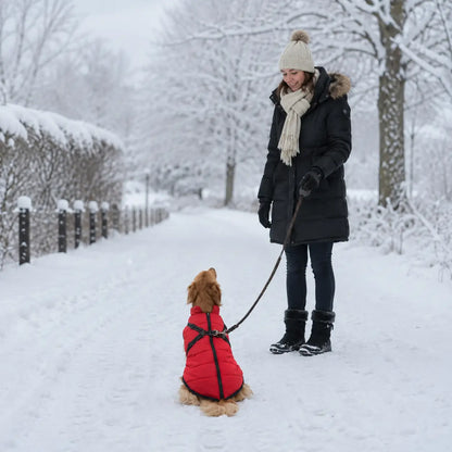 Wasserdichter Winter Hundemantel mit Geschirr | Warme Hundejacke