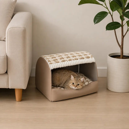 Katzenbett | Kuschelige Katzenhaus für Herbst & Winter