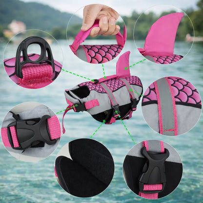 Schwimmweste Hund | Hai-Design mit Auftrieb