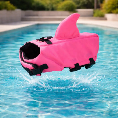 Gilet de sauvetage pour chien avec nageoire de requin & poignée