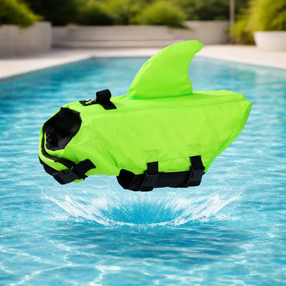 Gilet de sauvetage pour chien avec nageoire de requin & poignée