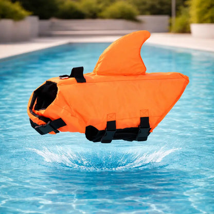 Gilet de sauvetage pour chien avec nageoire de requin & poignée