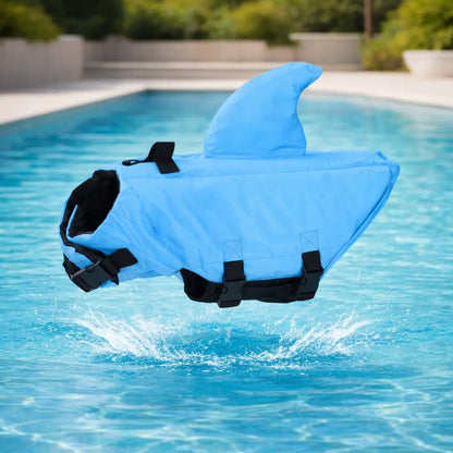 Gilet de sauvetage pour chien avec nageoire de requin & poignée