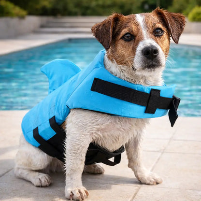 Gilet de sauvetage pour chien avec nageoire de requin & poignée