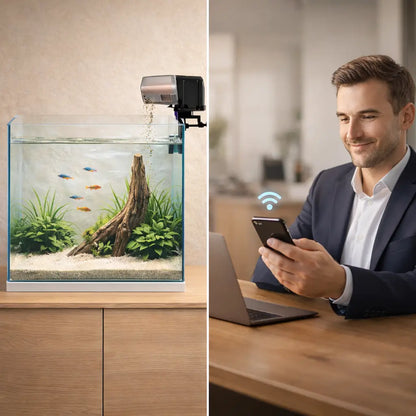 Distributeur de nourriture pour aquarium Wi-Fi | Contrôle par application & vocal