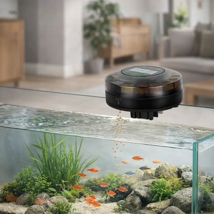 Distributeur automatique de nourriture pour poissons | LCD & contrôle précis des portions