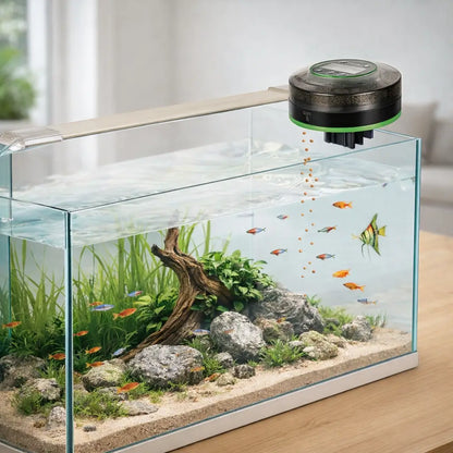 Distributeur automatique de nourriture pour poissons | LCD & contrôle précis des portions