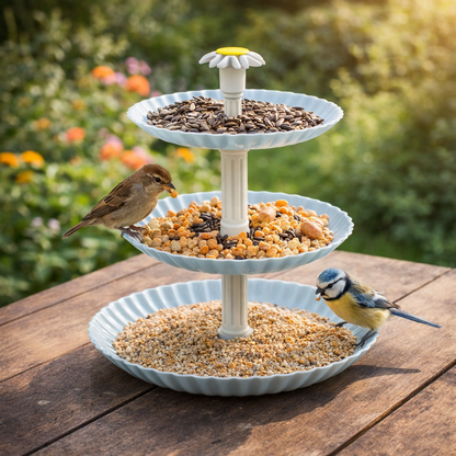 Solar Vogelbad 3-stufig | Lockt Vögel in deinen Garten (3.5W)