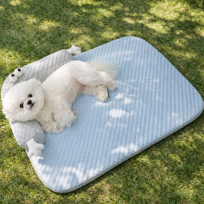 Cooling Dog Bed Summer | with Neck Roll