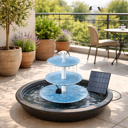 Solar Vogelbad 3-stufig | Lockt Vögel in deinen Garten (3.5W)