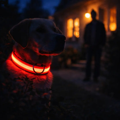 Collier lumineux LED pour chien | Lumière clignotante pour la nuit