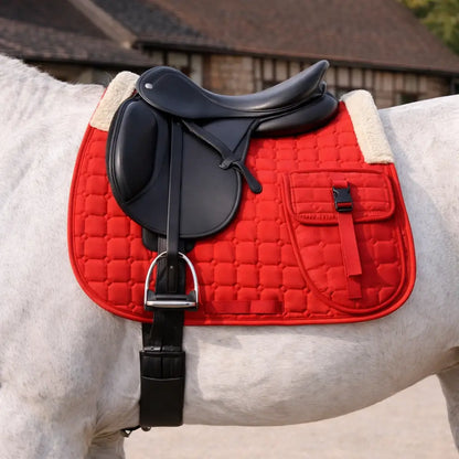 Pferde Satteldecke mit Tasche | Stoßdämpfend & Rutschfest
