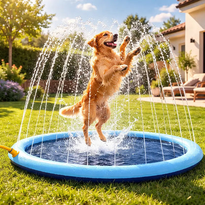 Sprinkler Swimming Pool for Dogs | Summer Water Toy & Dog Pool