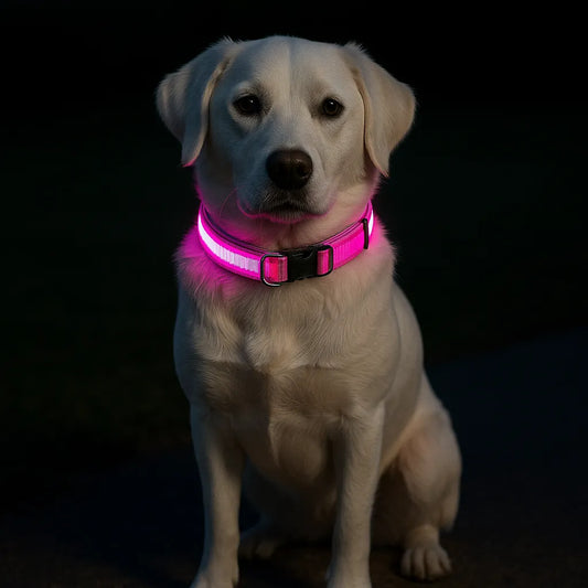LED Hundehalsband mit USB – Für mehr Sichtbarkeit bei Nacht und Sicherheit beim Gassigehen