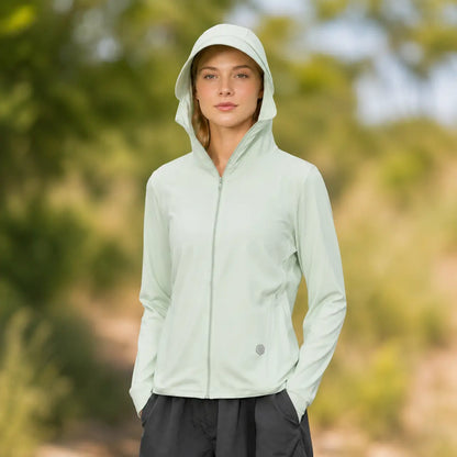 Damen UV-Schutzjacke UPF 50+ | Leichte Sonnenjacke mit Kapuze
