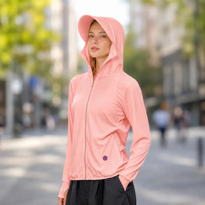 Damen UV-Schutzjacke UPF 50+ | Leichte Sonnenjacke mit Kapuze