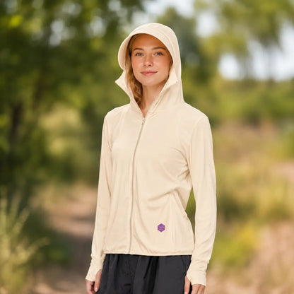 Damen UV-Schutzjacke UPF 50+ | Leichte Sonnenjacke mit Kapuze