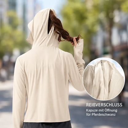Damen UV-Schutzjacke UPF 50+ | Leichte Sonnenjacke mit Kapuze