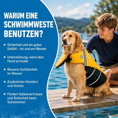 Schwimmweste Hund mit Griff | Sicherer Auftrieb & Sichtbarkeit