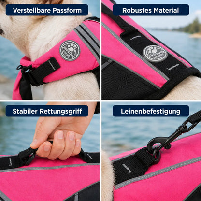 Schwimmweste Hund mit Griff | Sicherer Auftrieb & Sichtbarkeit