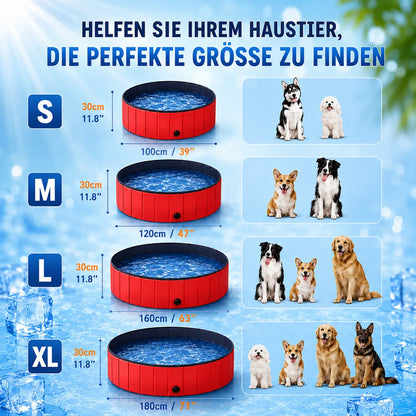 Foldable Dog Pool made of PVC | Non-slip & Durable