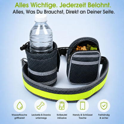 Dog leash with running belt | Hands-free system for walking & jogging