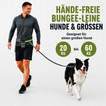 Dog leash with running belt | Hands-free system for walking & jogging