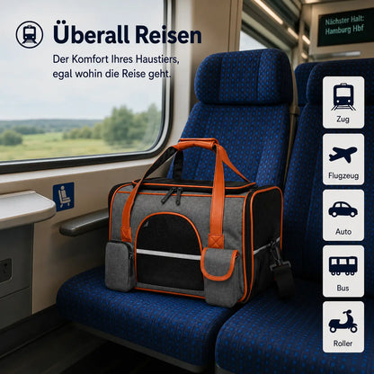 Dog carrier | Foldable travel bag with ventilation & comfort bed