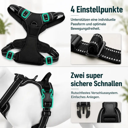 Hundegeschirr ausbruchssicher | Verstellbares & gepolstertes Sicherheitsgeschirr