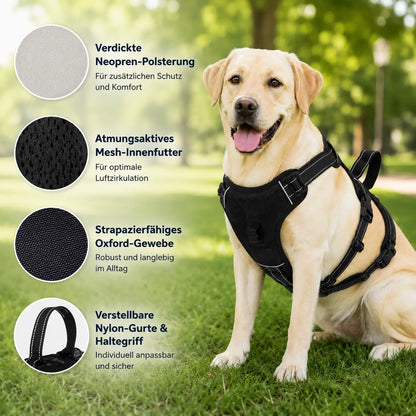 Hundegeschirr ausbruchssicher | Verstellbares & gepolstertes Sicherheitsgeschirr