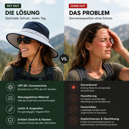Sonnenhut mit UPF 50+ UV-Schutz für Damen und Herren