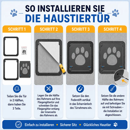 Dog flap for fly screen with magnet | Safe & lockable