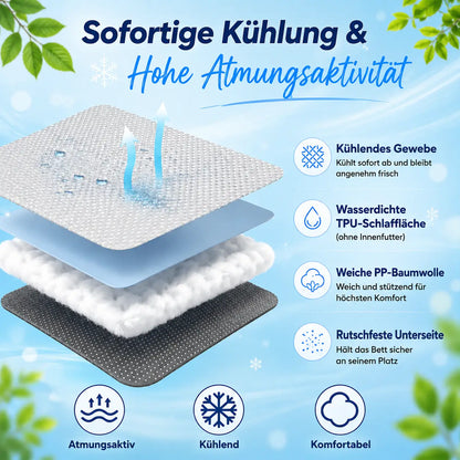 Kühlendes Hundebett | Waschbar, Wasserdicht & GRATIS Kühlmatte