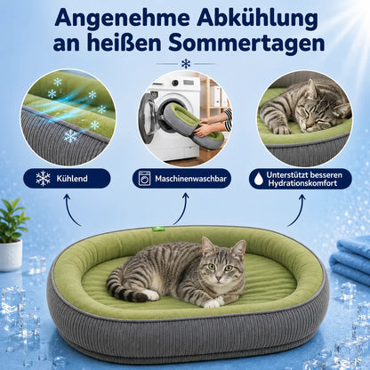 Kühlendes Katzenbett | Atmungsaktiv & Waschbar
