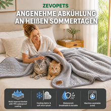 Wasserdichte Katzen-Kühldecke | Wendedecke für Sommer & Winter