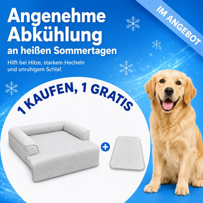 Kühlendes Hundebett | Waschbar, Wasserdicht & GRATIS Kühlmatte