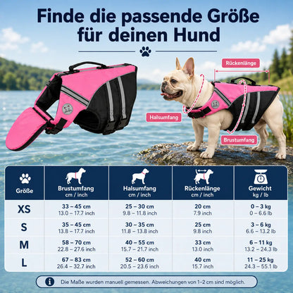Schwimmweste Hund mit Griff | Sicherer Auftrieb & Sichtbarkeit