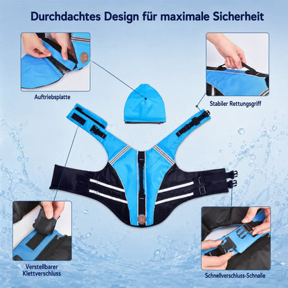 Schwimmweste Hund mit Griff | Sicherer Auftrieb & Sichtbarkeit