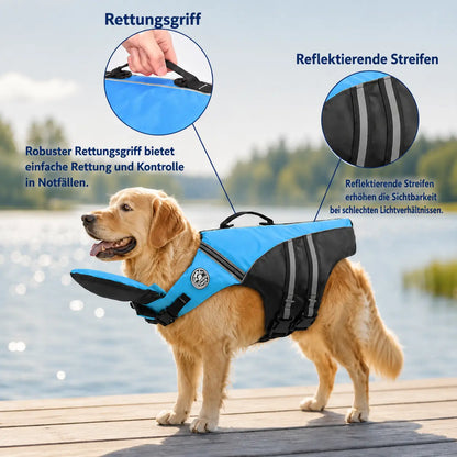 Schwimmweste Hund mit Griff | Sicherer Auftrieb & Sichtbarkeit