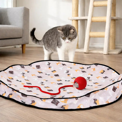 Katzenspielzeug Interaktiv mit Ball | Versteckspiel Matte 70 cm