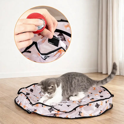 Katzenspielzeug Interaktiv mit Ball | Versteckspiel Matte 70 cm