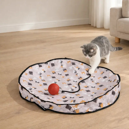 Katzenspielzeug Interaktiv mit Ball | Versteckspiel Matte 70 cm
