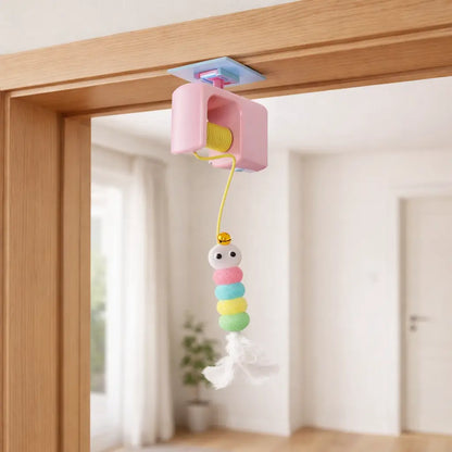Cat toy for door frames | Interactive cat play with feather
