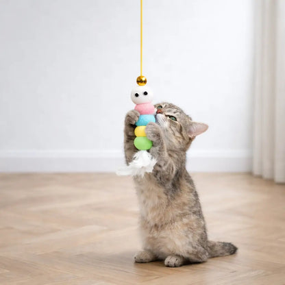 Cat toy for door frames | Interactive cat play with feather