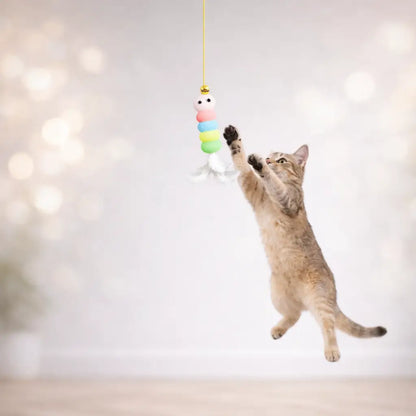 Cat toy for door frames | Interactive cat play with feather
