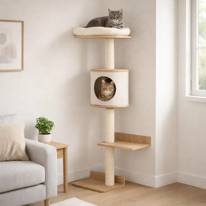 Cat Scratching Post Wall | Wall Climbing Tree with Cave & Lying Area